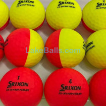 12 Srixon Q-Star Tour Divide Matte Yellow/Red Golf Balls (Pearl Grade)