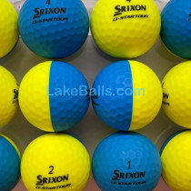 12 Srixon Q-Star Tour Divide Matte Yellow/Blue Golf Balls (Pearl Grade)