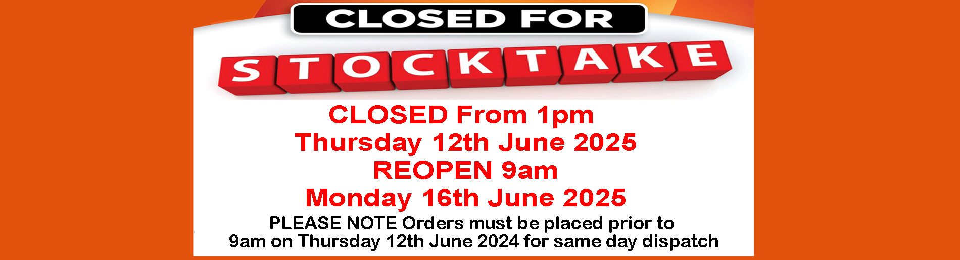 Closed for stock-take